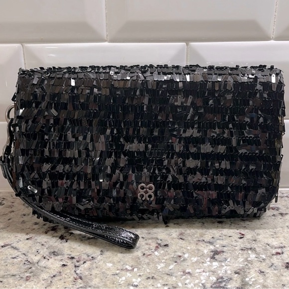COACH Occasion Collection Sequin Large Clutch (style number 44460) in black